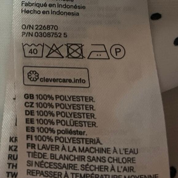 H&M White Black Polka Dots Long Sleeve Casual Button Down Shirt Top Size 8 - Picture 4 of 4